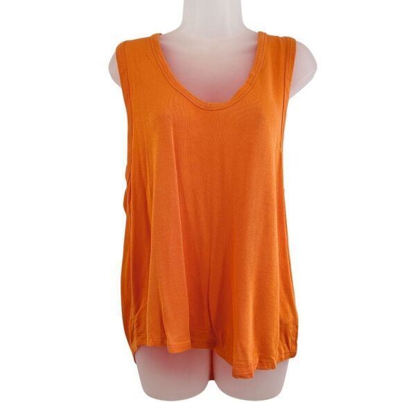 Free People Take The Plunge Tank Top Women’s Large Orange Relaxed Fit NWT - Picture 2 of 11